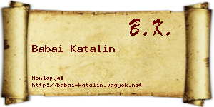 Babai Katalin névjegykártya