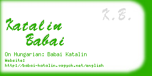 katalin babai business card